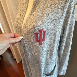 Boxercraft Indiana University IU Heathered Gray Cuddle Soft Duster, Size Medium